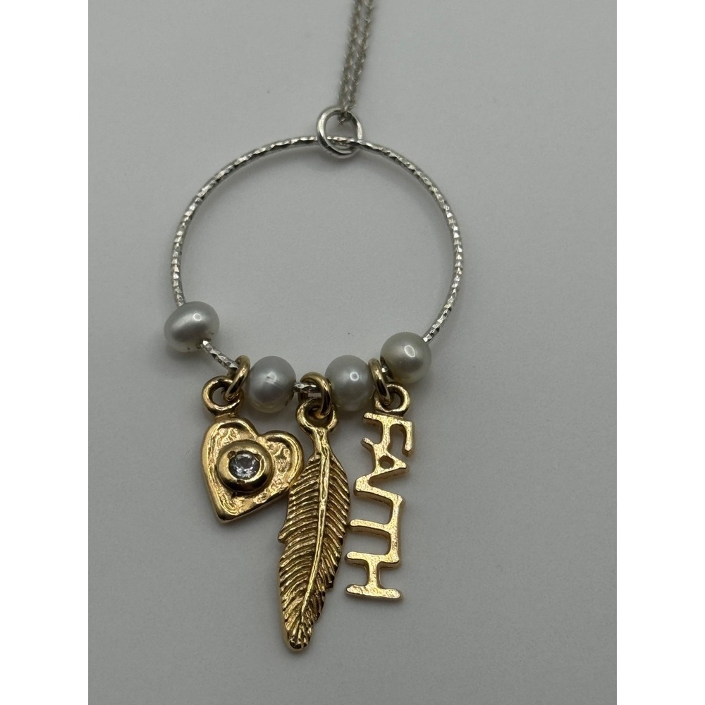 Didae Israel Sterling Silver Faith Hope Love Necklace Charm Pendant Necklace